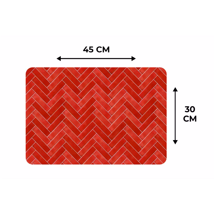 Visgraat - Tegel - Rood Placemat vinyl groot 368 -specs