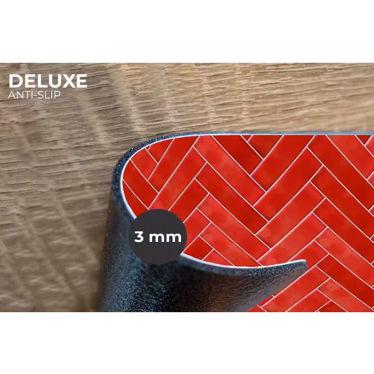 Visgraat - Tegel - Rood Placemat vinyl groot 368 -closeup