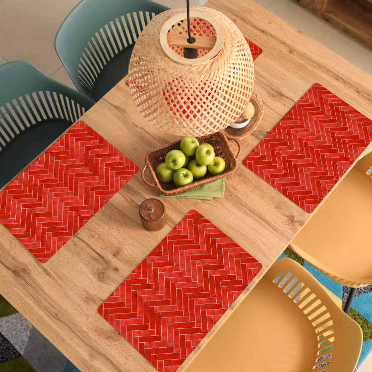 Visgraat - Tegel - Rood Placemat vinyl groot 368 -zzsfeer5_Kitchenyeah-website