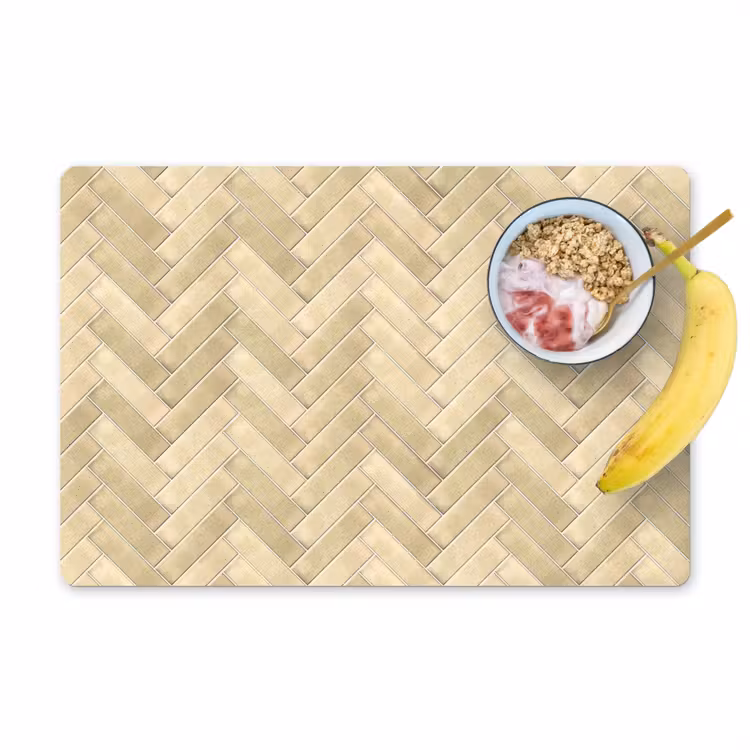 Visgraat - Tegel - Zand Placemat vinyl groot 368 -zzzproduct_Kitchenyeah-website