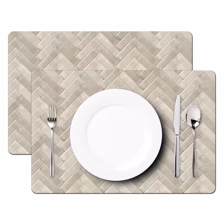 Visgraat - Wandtegel - Beige Placemat vinyl groot 368 -zzsfeer2_Kitchenyeah-website