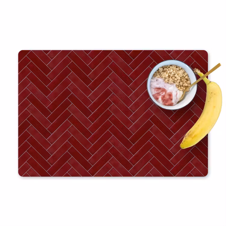 Visgraat - Wandtegel - Bordeaux - Rood Placemat vinyl groot 368 -zzzproduct_Kitchenyeah-website