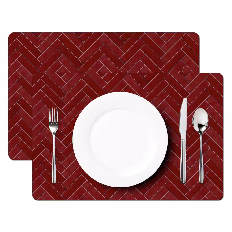 Visgraat - Wandtegel - Bordeaux - Rood Placemat vinyl groot 368 -zzsfeer2_Kitchenyeah-website
