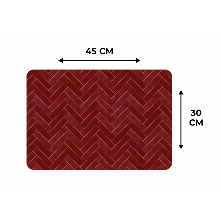 Visgraat - Wandtegel - Bordeaux - Rood Placemat vinyl groot 368 -specs