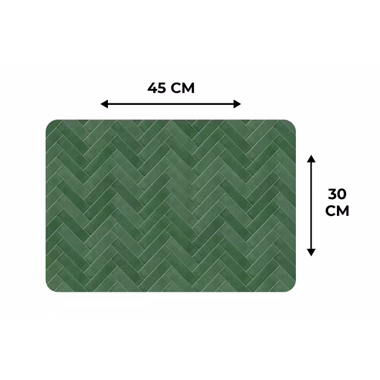 Visgraat - Wandtegel - Bosgroen Placemat vinyl groot 368 -specs