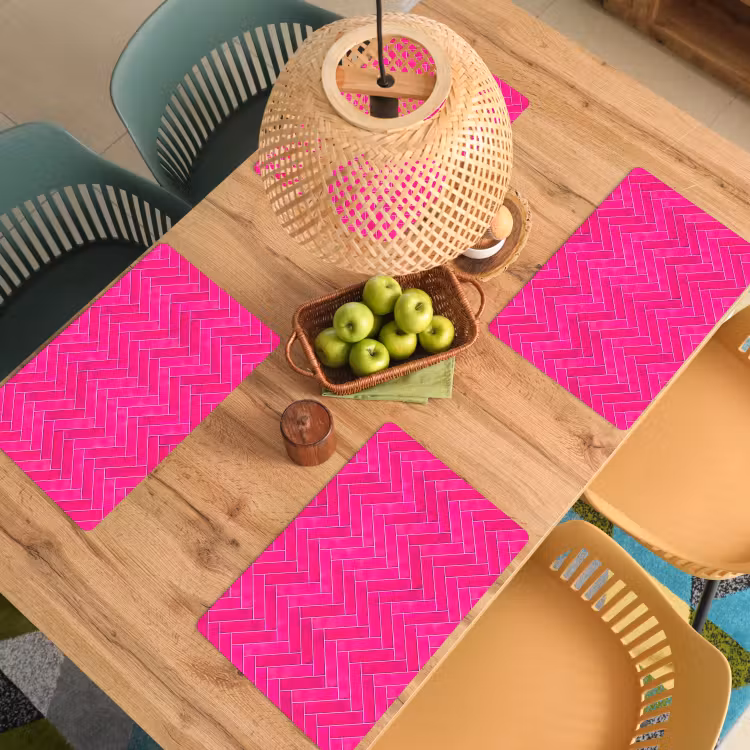 Visgraat - Wandtegel - Fuchsia - Roze Placemat vinyl groot 368 -zzsfeer5_Kitchenyeah-website