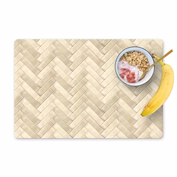 Visgraat - Wandtegel - Licht Beige Placemat vinyl groot 368 -zzzproduct_Kitchenyeah-website
