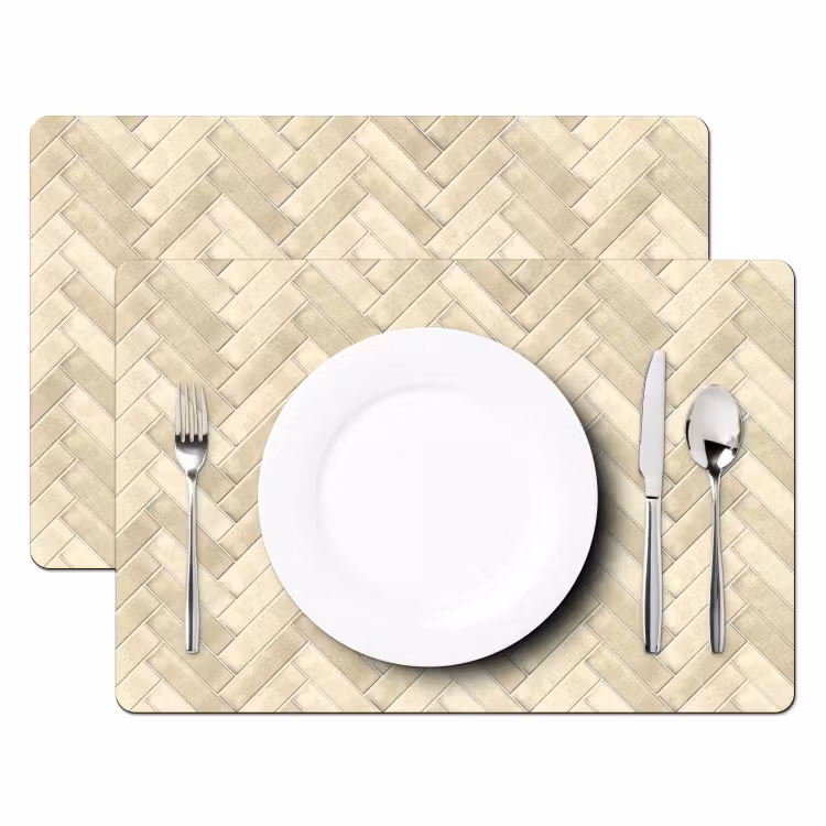 Visgraat - Wandtegel - Licht Beige Placemat vinyl groot 368 -zzsfeer2_Kitchenyeah-website