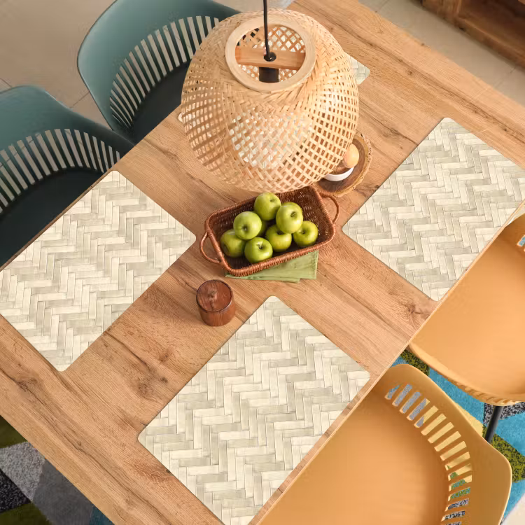 Visgraat - Wandtegel - Licht Beige Placemat vinyl groot 368 -zzsfeer5_Kitchenyeah-website
