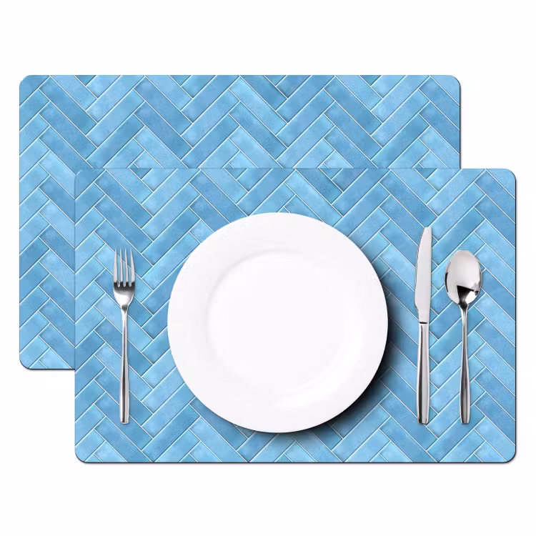 Visgraat - Wandtegel - Lichtblauw Placemat vinyl groot 368 -zzsfeer2_Kitchenyeah-website