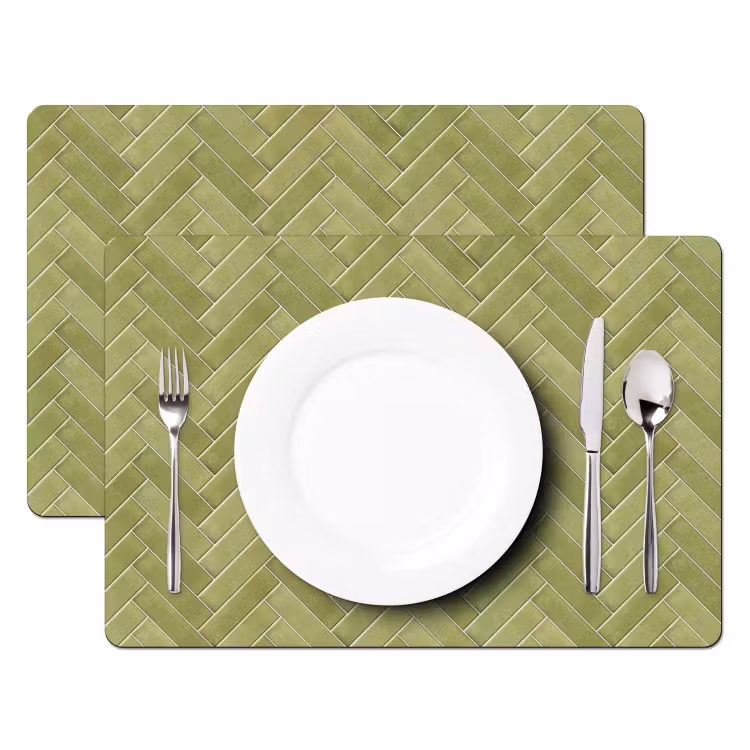 Visgraat - Wandtegel - Olijfgroen Placemat vinyl groot 368 -zzsfeer2_Kitchenyeah-website
