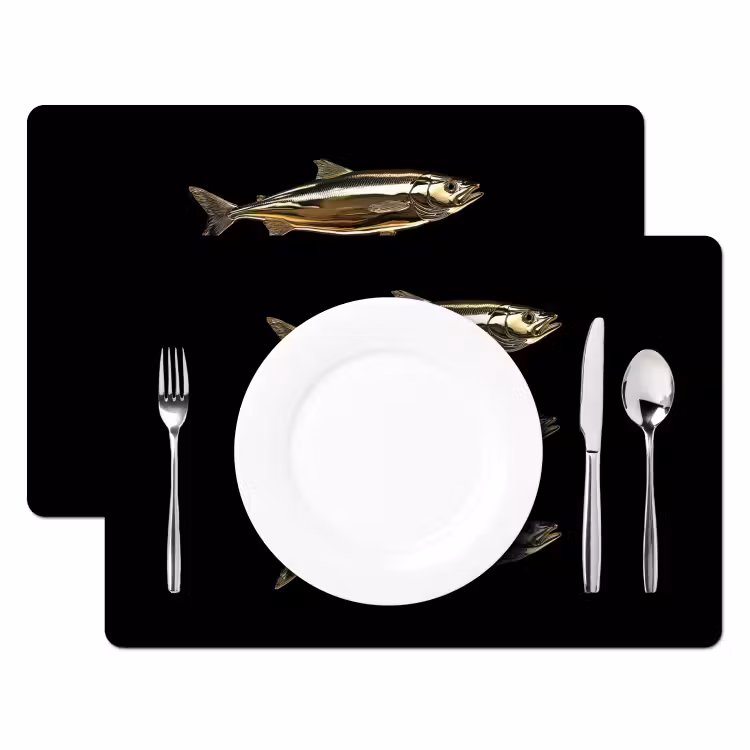 Vissen - Goud - Zwart Placemat vinyl groot -zzsfeer2_Kitchenyeah-website