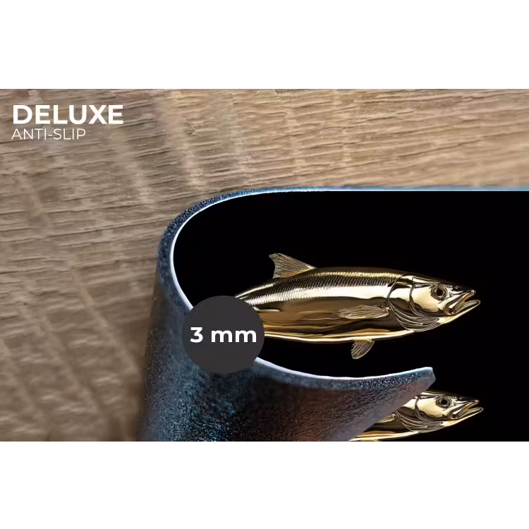 Vissen - Goud - Zwart Placemat vinyl groot -closeup