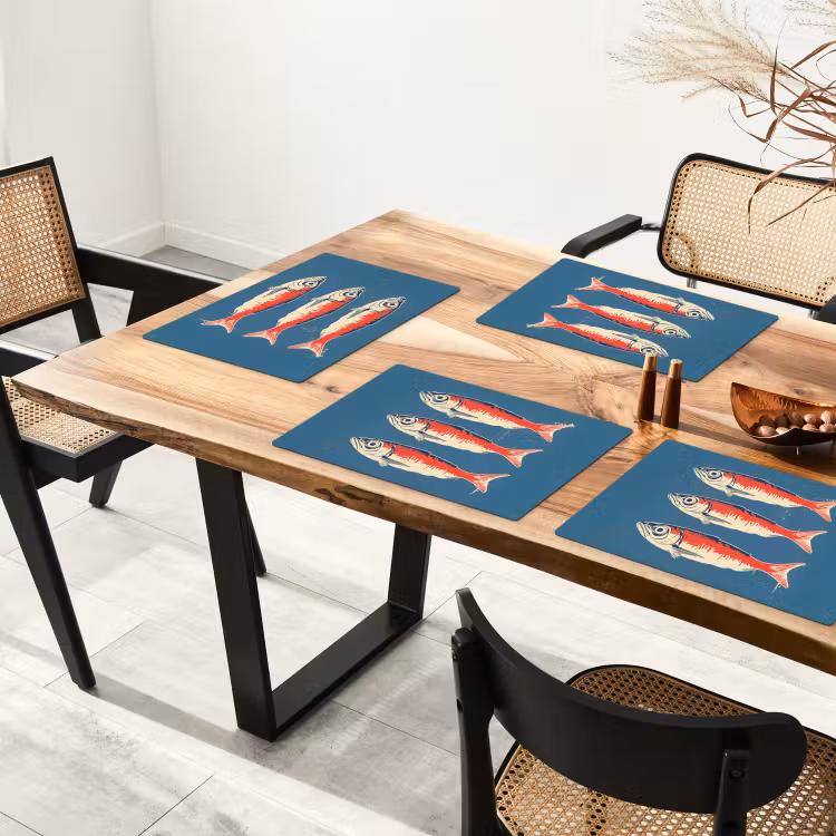 Vissen - Rood - Blauw Placemat vinyl groot -zzsfeer4_Kitchenyeah-website