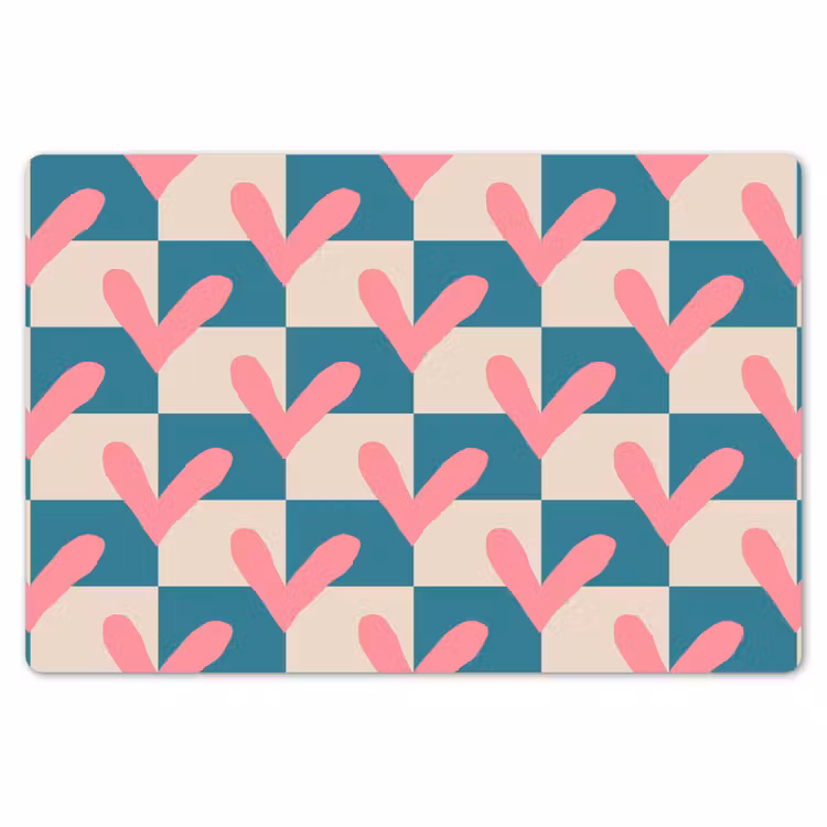 Vlakken - Hartjes - Patroon - Retro Placemat vinyl groot 368 -zzsfeer1_Kitchenyeah-website