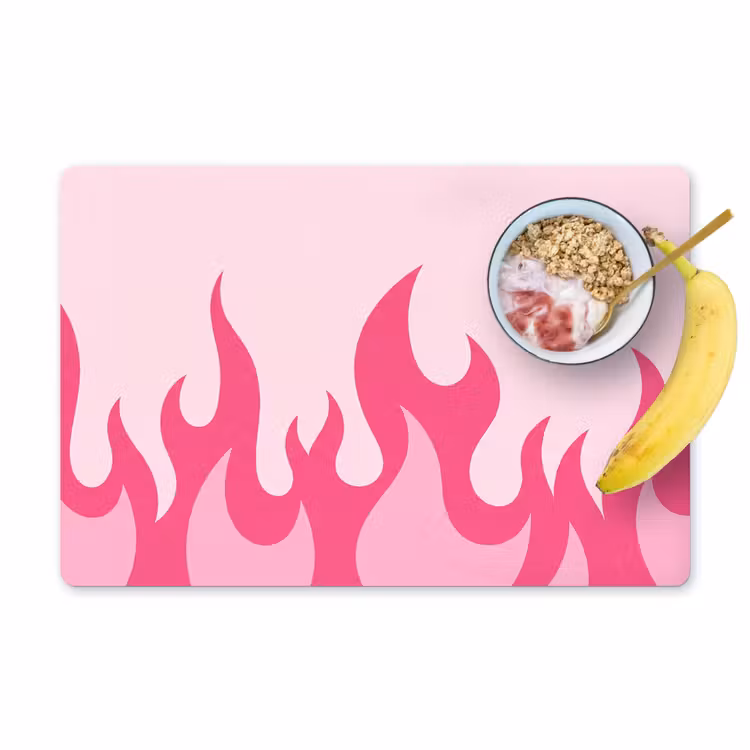Vlammen - Patroon - Abstract - Modern - Roze Placemat vinyl groot -zzzproduct_Kitchenyeah-website