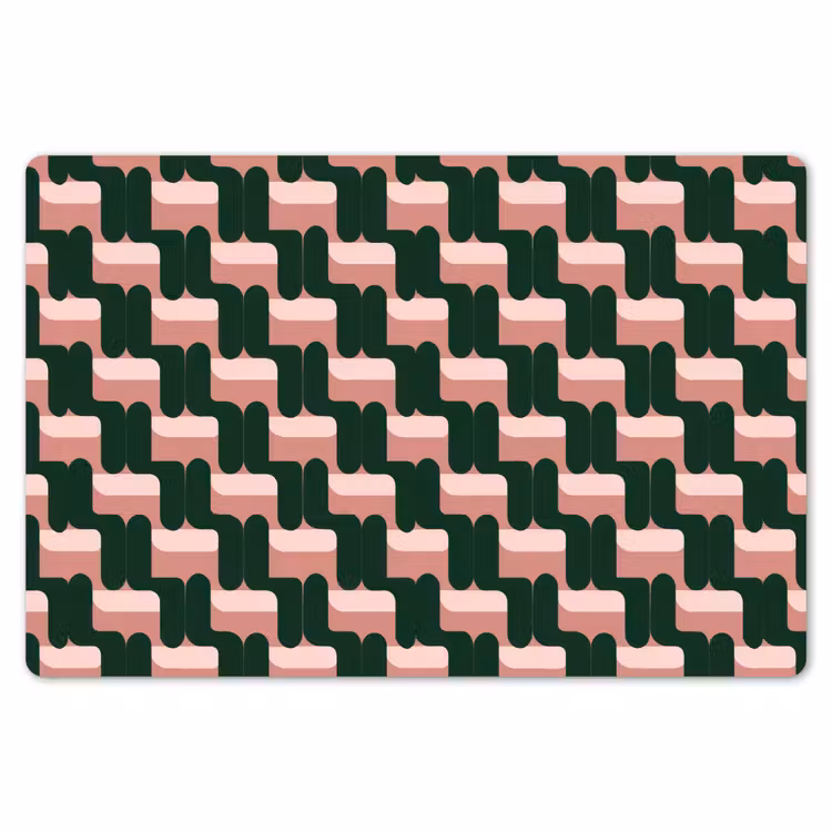 Vlechtpatroon - Groen - Roze - Geometrisch Placemat vinyl groot 368 -zzsfeer1_Kitchenyeah-website