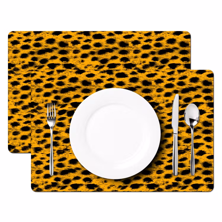 Vlekken - Oranje - Luipaard Placemat vinyl groot 368 -zzsfeer2_Kitchenyeah-website