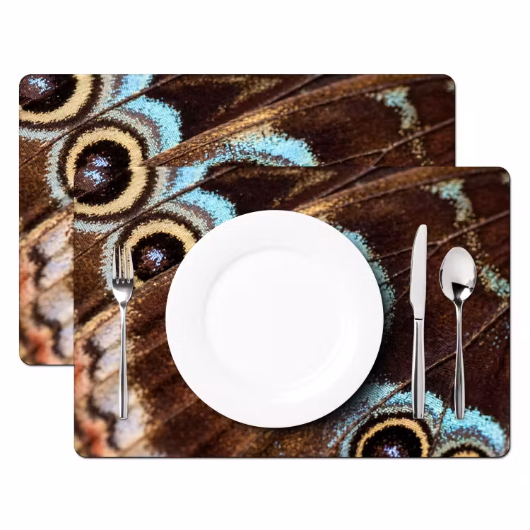 Vleugels - Vlinder - Blauw Placemat vinyl groot -zzsfeer2_Kitchenyeah-website