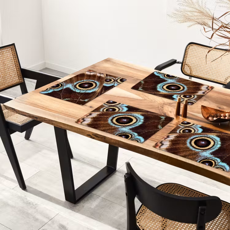 Vleugels - Vlinder - Blauw Placemat vinyl groot -zzsfeer4_Kitchenyeah-website
