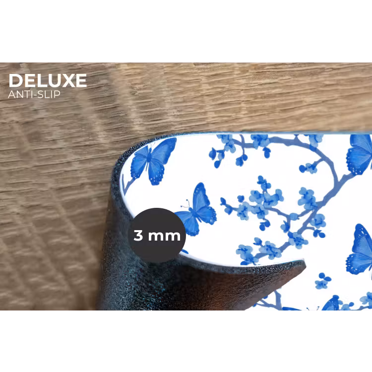 Vlinder - Bloemen - Blauw Placemat vinyl groot 368 -closeup