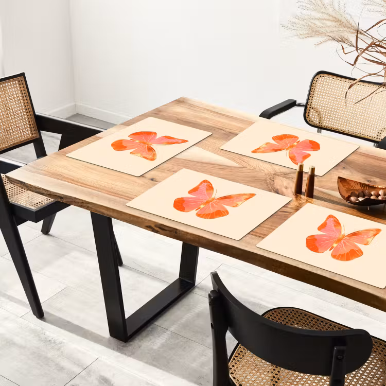 Vlinder - Minimalistisch - Roze Placemat vinyl groot -zzsfeer4_Kitchenyeah-website
