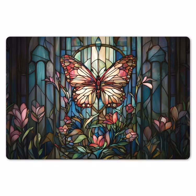 Vlinder - Roze - Bloemen - Bladeren Placemat vinyl groot -zzsfeer1_Kitchenyeah-website