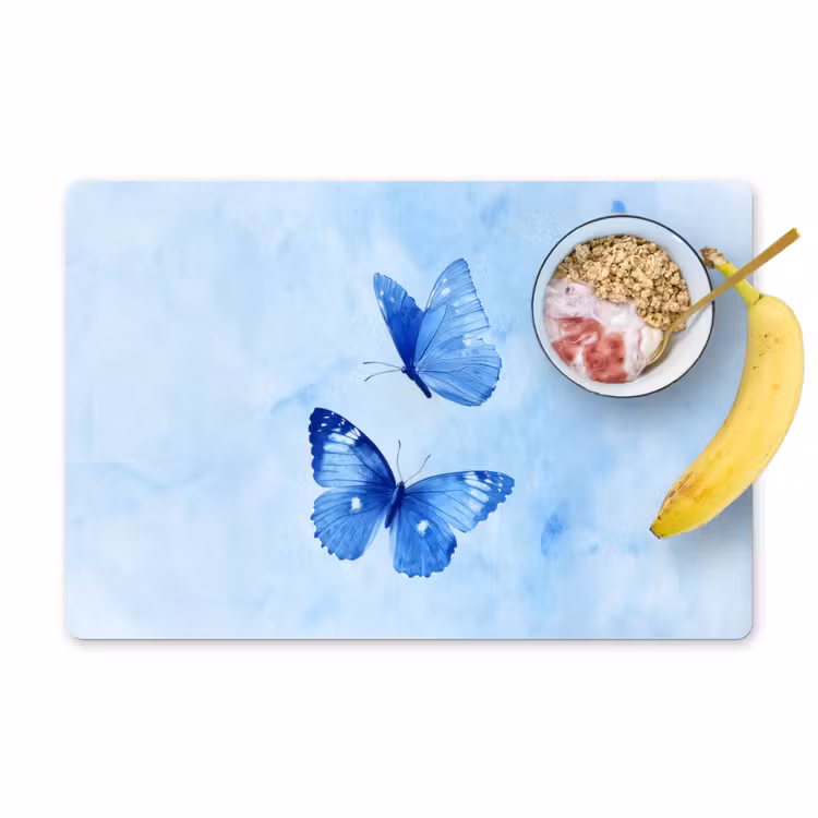 Vlinders - Sierlijk - Blauw Placemat vinyl groot -zzzproduct_Kitchenyeah-website