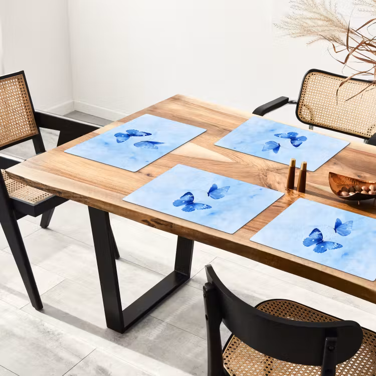 Vlinders - Sierlijk - Blauw Placemat vinyl groot -zzsfeer4_Kitchenyeah-website