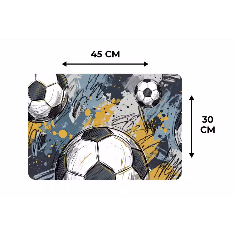 Voetbal - Abstract - Sport - Kleurrijk Placemat vinyl groot -specs