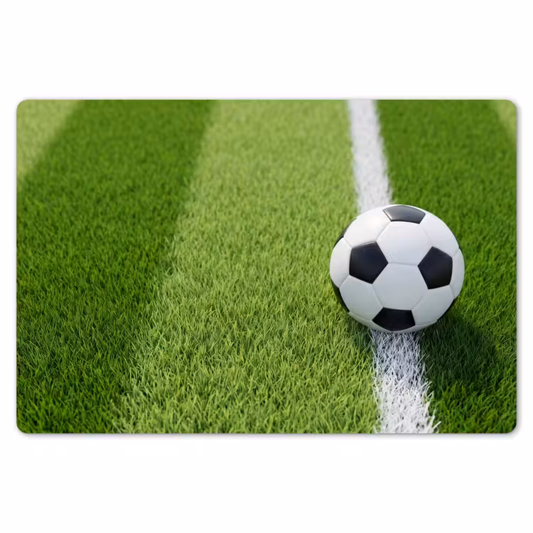 Voetbal - Grasveld - Sport - Groen Placemat vinyl groot -zzsfeer1_Kitchenyeah-website