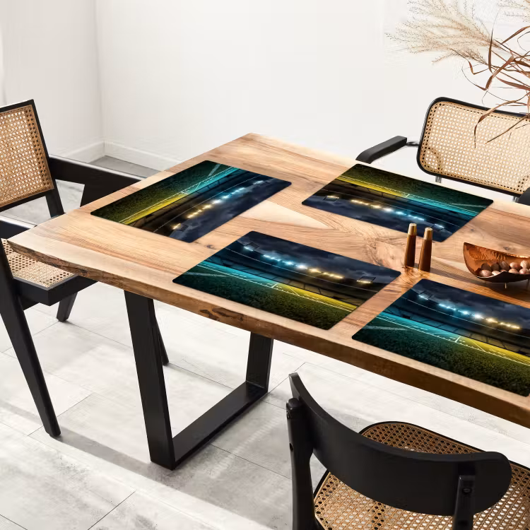 Voetbal - Stadion - Nacht - Modern Placemat vinyl groot -zzsfeer4_Kitchenyeah-website