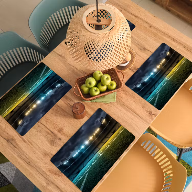 Voetbal - Stadion - Nacht - Modern Placemat vinyl groot -zzsfeer5_Kitchenyeah-website