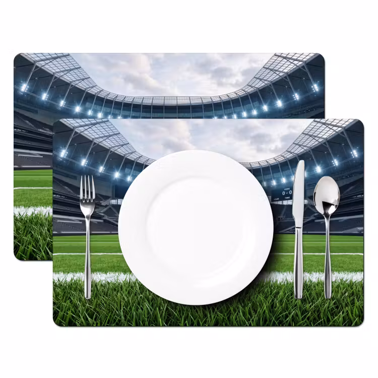 Voetbal - Stadion - Sport - Groen Placemat vinyl groot -zzsfeer2_Kitchenyeah-website