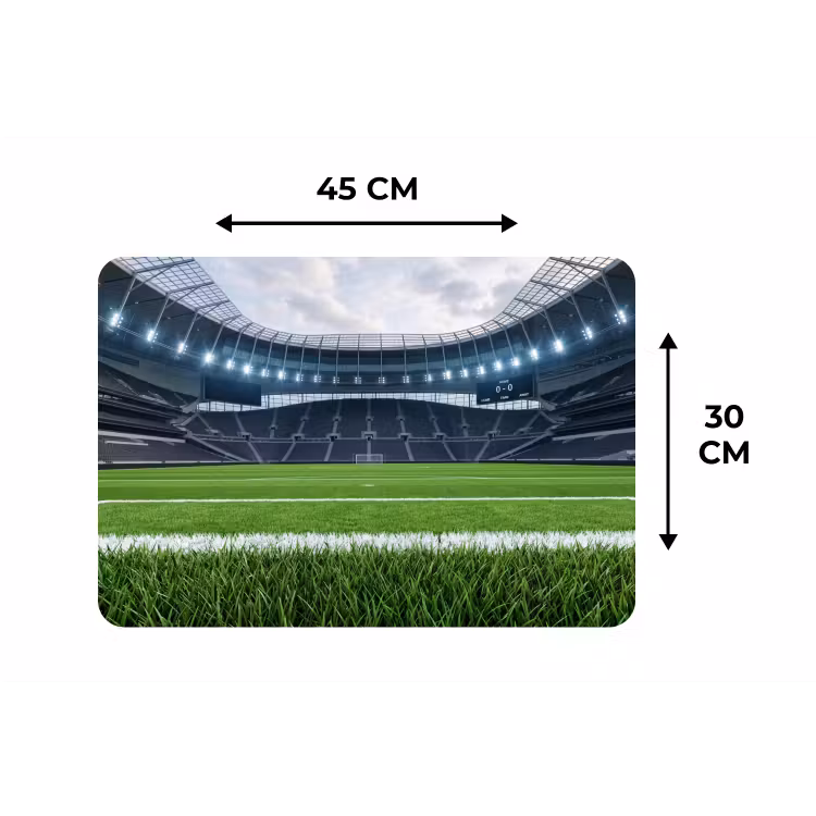 Voetbal - Stadion - Sport - Groen Placemat vinyl groot -specs