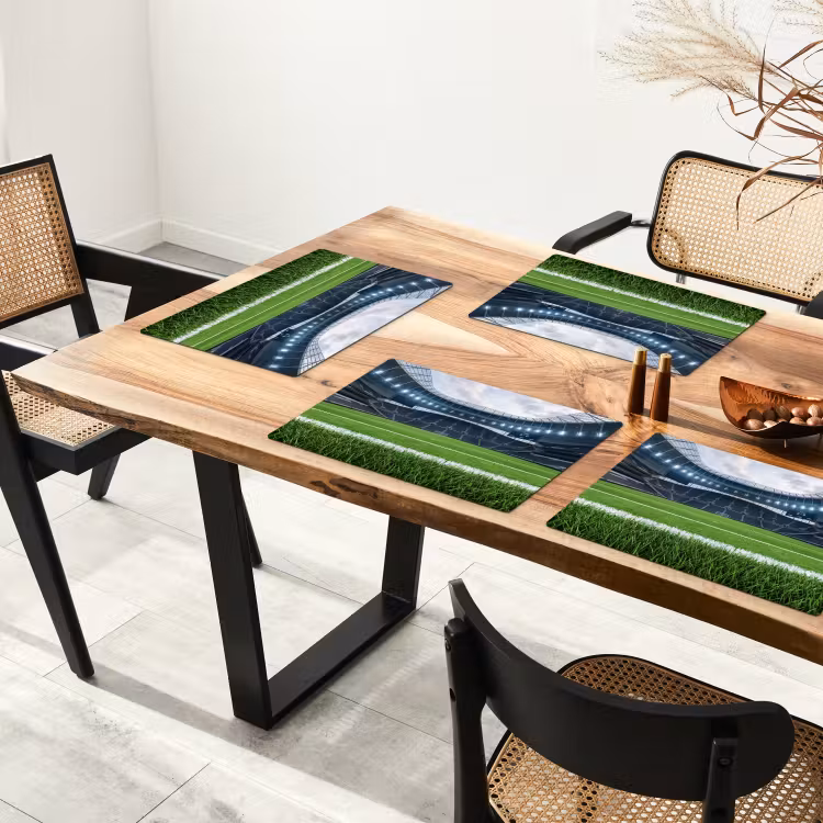 Voetbal - Stadion - Sport - Groen Placemat vinyl groot -zzsfeer4_Kitchenyeah-website