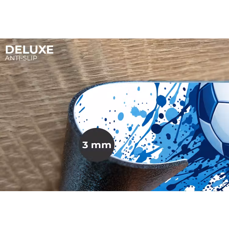 Voetballen - Verf - Sport - Blauw Placemat vinyl groot -closeup