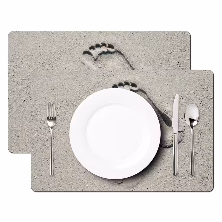 Voeten - Zand - Zee Placemat vinyl groot -zzsfeer2_Kitchenyeah-website