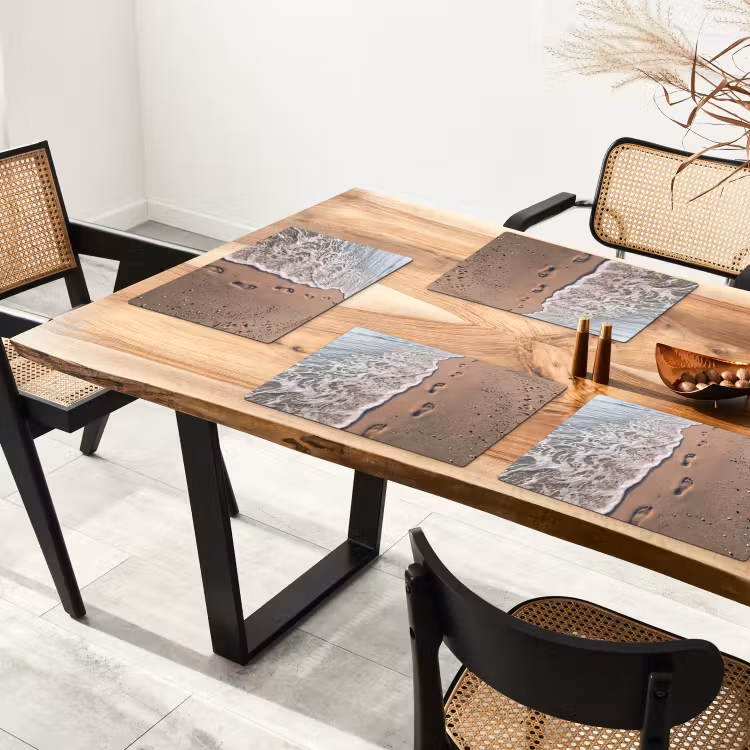 Voetstappen - Vloedlijn - Zee Placemat vinyl groot -zzsfeer4_Kitchenyeah-website