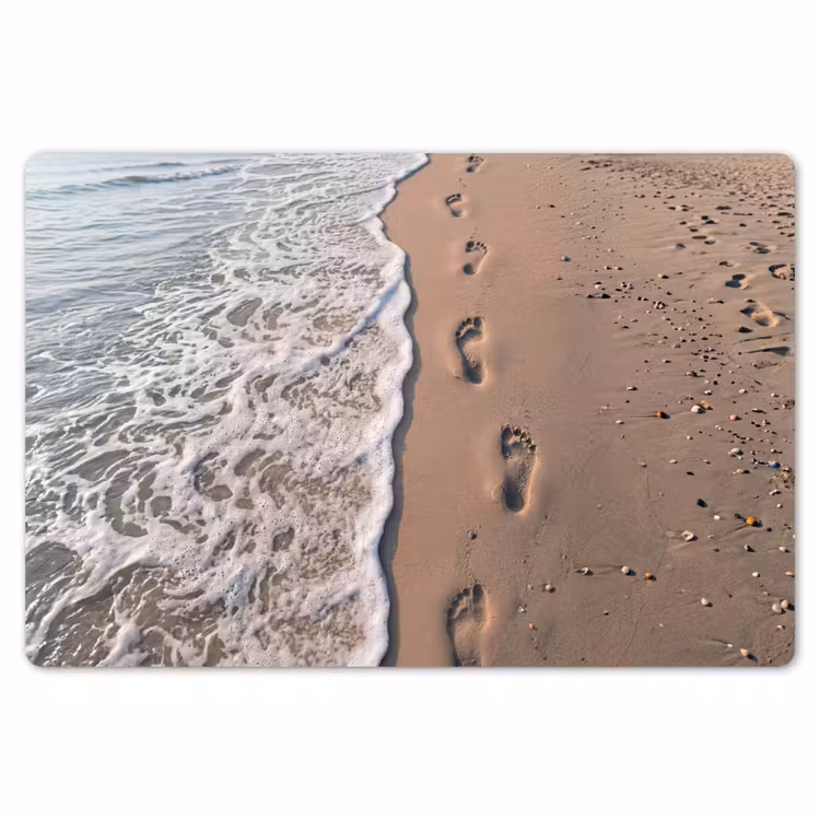Voetstappen - Vloedlijn - Zee Placemat vinyl groot -zzsfeer1_Kitchenyeah-website
