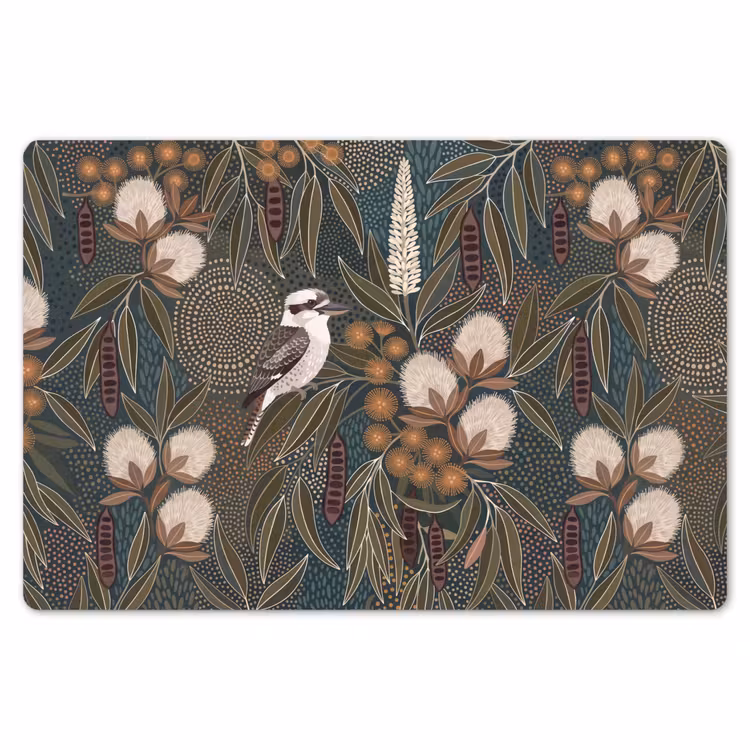 Vogel - Bladeren - Natuur - Illustratie - Groen Placemat vinyl groot -zzsfeer1_Kitchenyeah-website