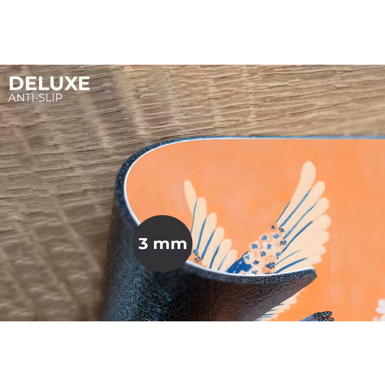 Vogel - Bloesemtakken - Warm - Kleurrijk Placemat vinyl groot -closeup