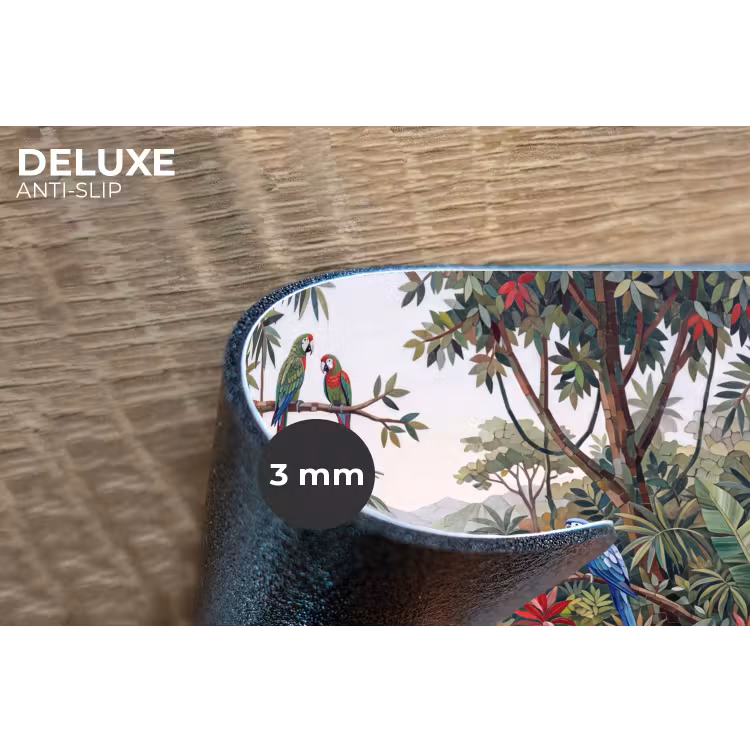 Vogel - Jungle - Natuur - Mozaïek - Groen Placemat vinyl groot -closeup