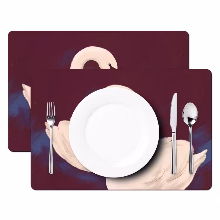 Vogel - Koppel - Liefde - Abstract - Wit Placemat vinyl groot -zzsfeer2_Kitchenyeah-website