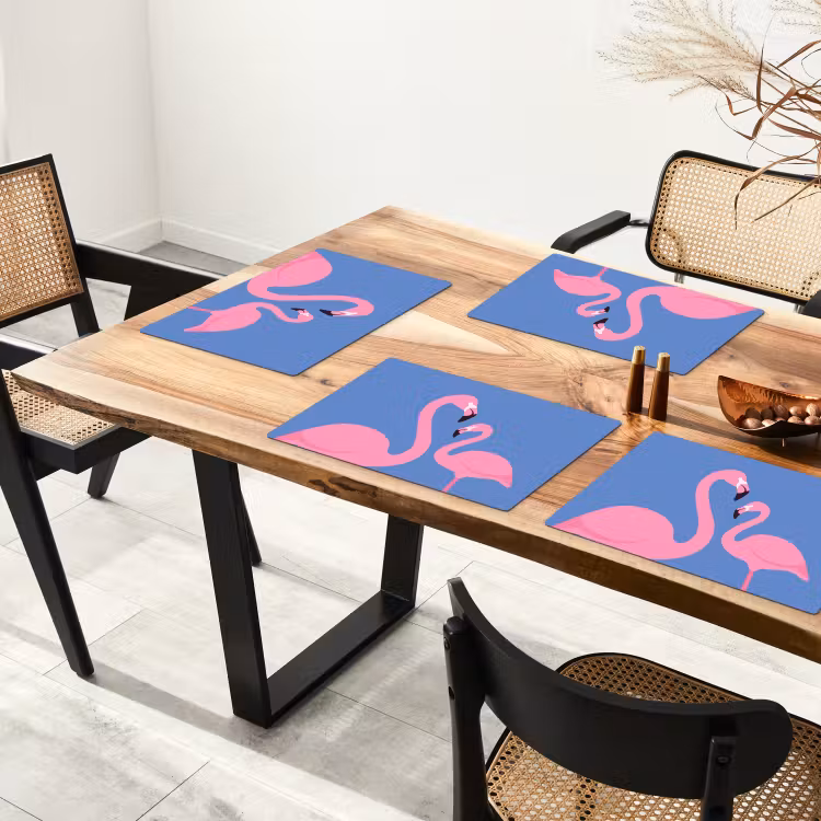 Vogel - Paar - Dieren - Modern - Roze Placemat vinyl groot -zzsfeer4_Kitchenyeah-website