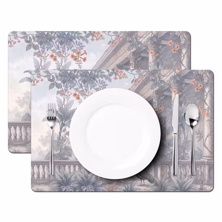 Vogel - Pauw - Architectuur - Klassiek - Groen Placemat vinyl groot -zzsfeer2_Kitchenyeah-website