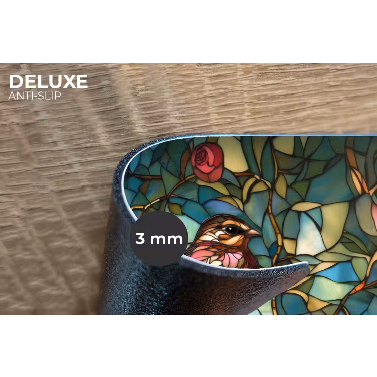 Vogel - Tak - Rozen - Mozaïek Placemat vinyl groot -closeup