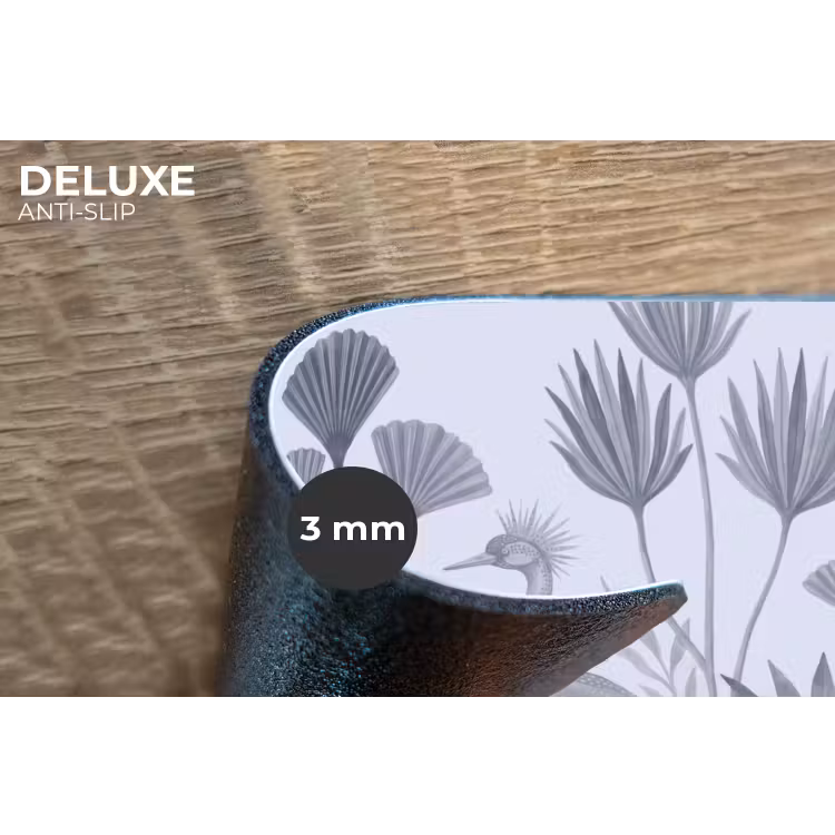 Vogel - Tropisch - Illustratie - Blauwgrijs - Natuur Placemat vinyl groot -closeup