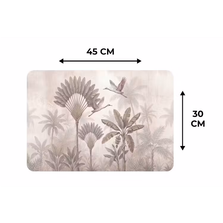Vogel - Tropisch - Jungle - Natuur - Beige Placemat vinyl groot -specs