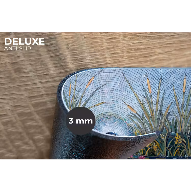 Vogel - Water - Natuur - Abstract - Blauw Placemat vinyl groot -closeup